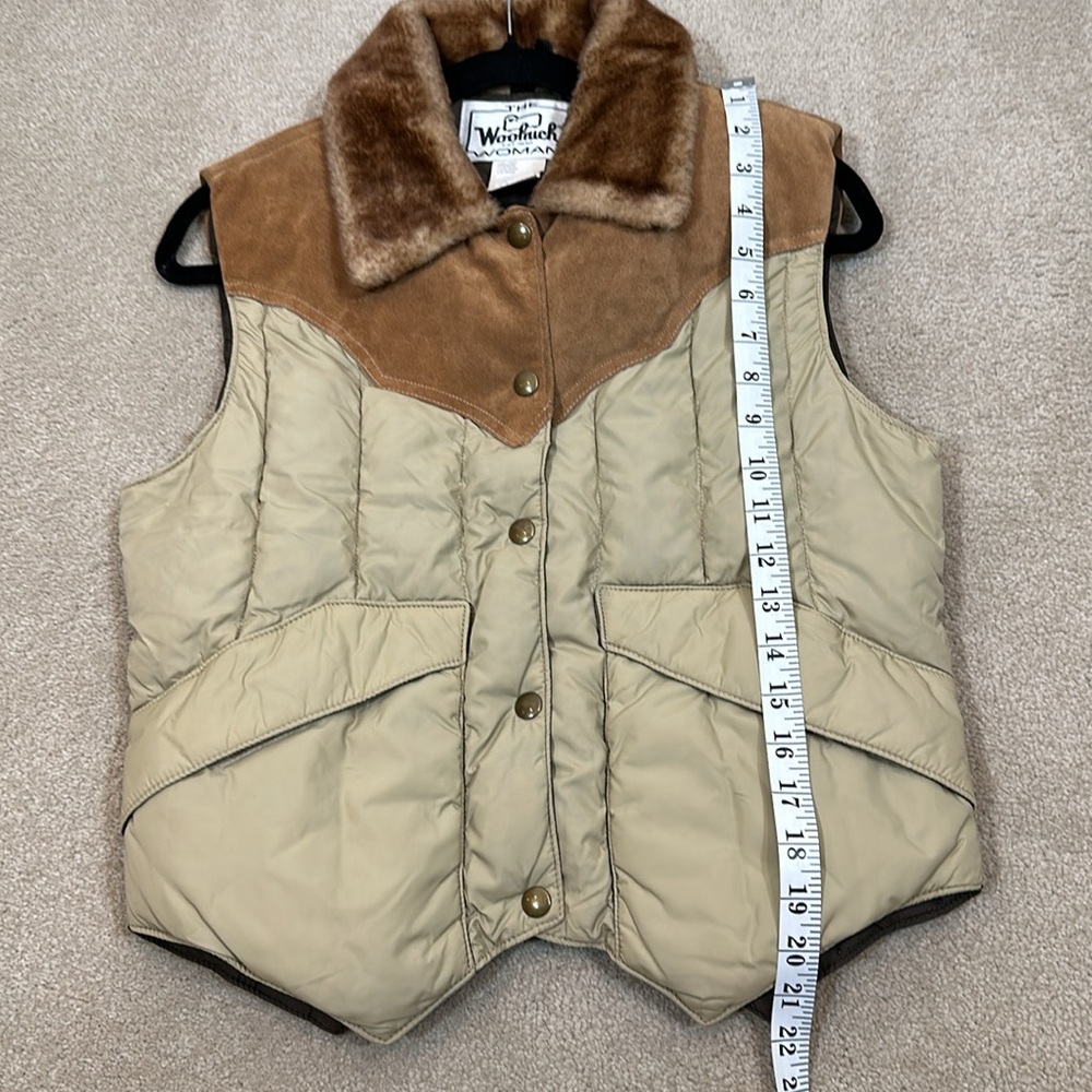 Vintage Woolrich Leather Down Western Vest - Picture 4 of 10